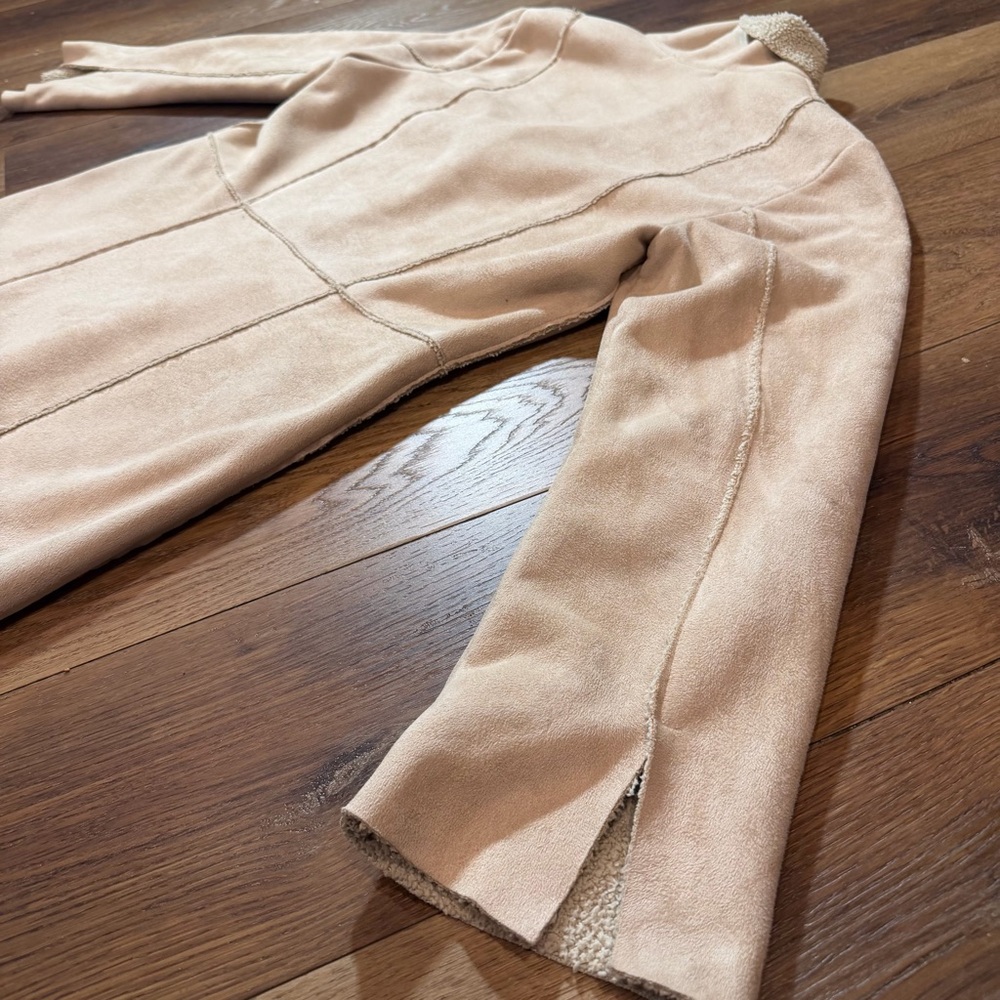 Vintage Penny Lane Coat Vintage Sherpa Coat Cream Shearling Style Long Coat - Picture 6 of 15